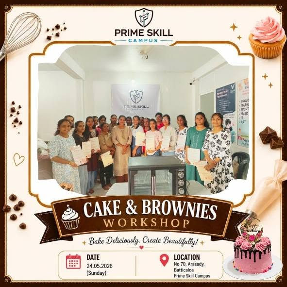 Students at Cake Baking Studio in Batticaloa